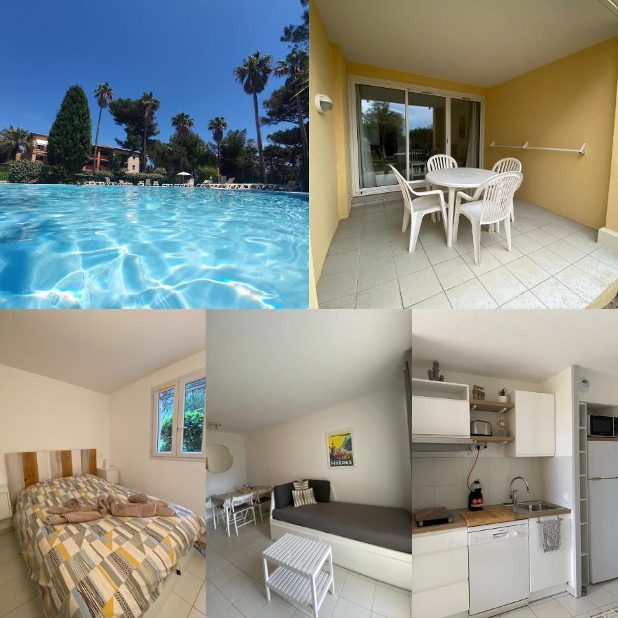 Appartement moderne en résidence privée face à la mer Hyères Exterior foto